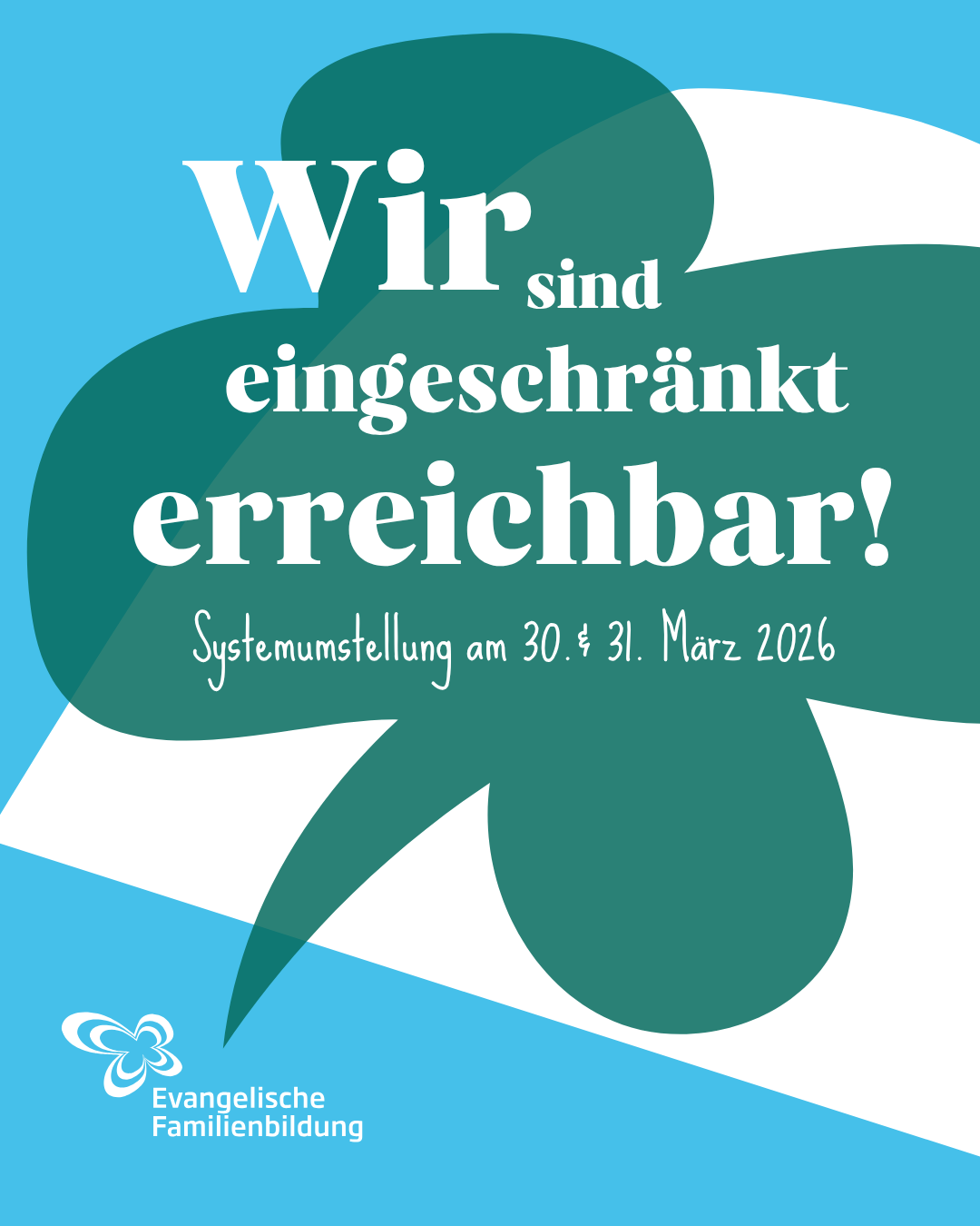 Öffnet die Seite 'Systemumstellung am 30. und 31. März 2026!'